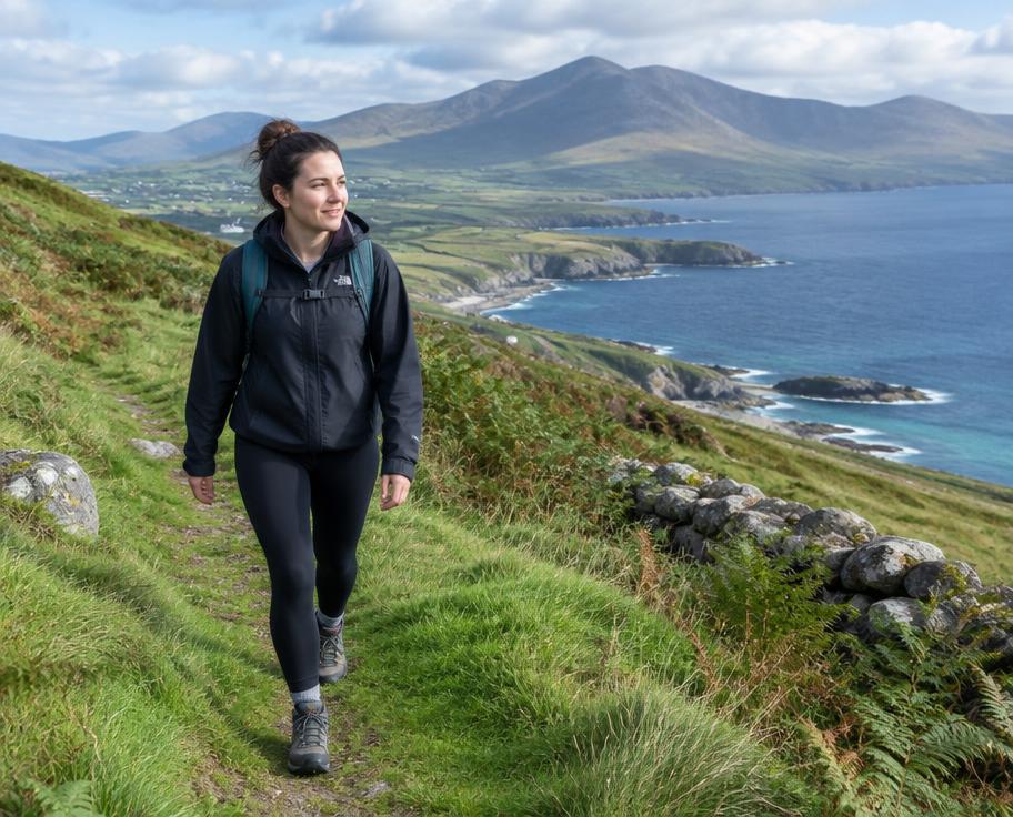 Walker on a grassy Kerry trail
